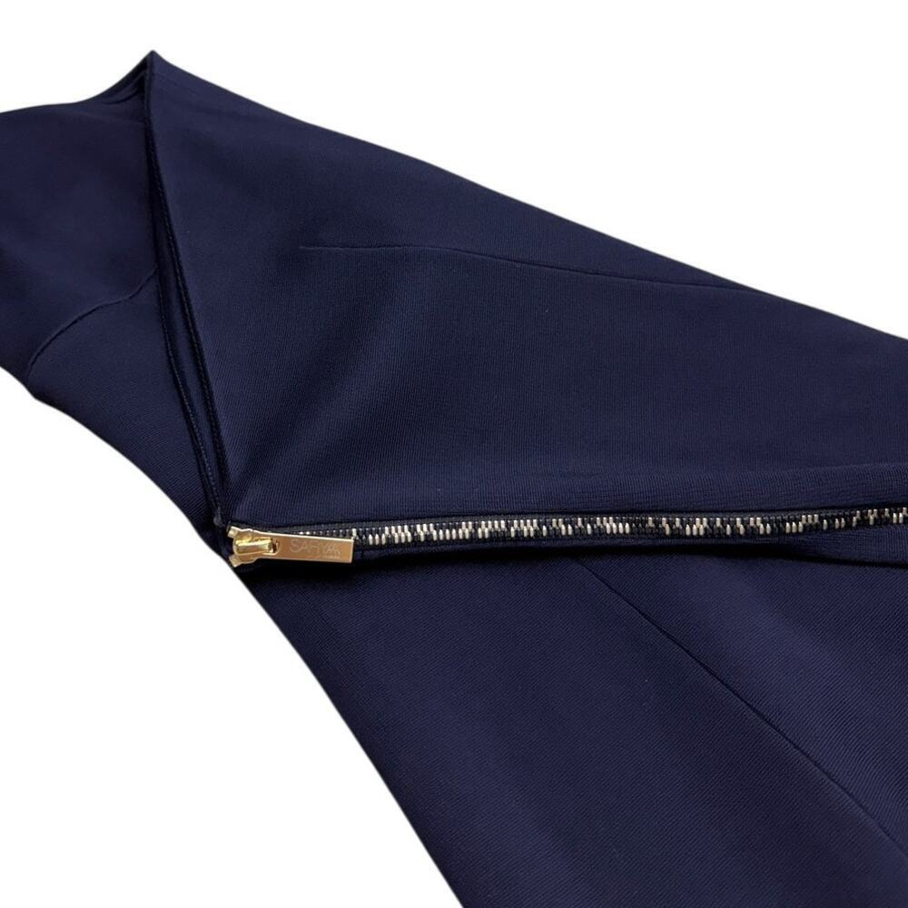Safiyaa Deep Navy One Shoulder Asymmetric Hem Cocktail Dress Size FR 40 US 8 - Picture 3 of 7